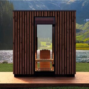 Moderne Außensauna | Moderne Sauna aus Thermoholz – Sana