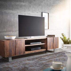 Lowboard Live-Edge 200 cm Akazie Braun 4 Türen 2 Fächer