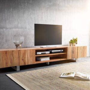 Lowboard Live-Edge 300 cm Akazie Natur 4 Türen 2 Fächer