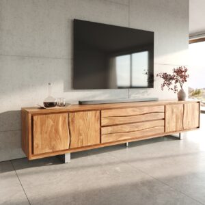 Lowboard Live-Edge 300 cm Akazie Natur 4 Türen 2 Schübe