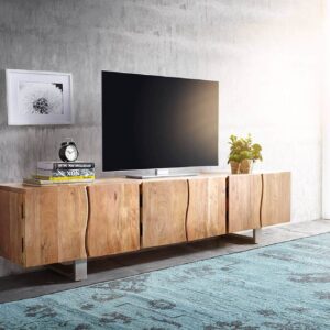 Lowboard Live-Edge 220 cm Akazie Natur massiv 6 Türen