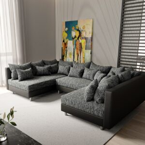 Wohnlandschaft Clovis Schwarz Modularsofa Modulsystem