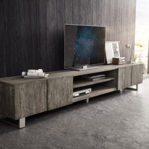 Lowboard Live-Edge 300 cm Akazie Platin 4 Türen 2 Fächer