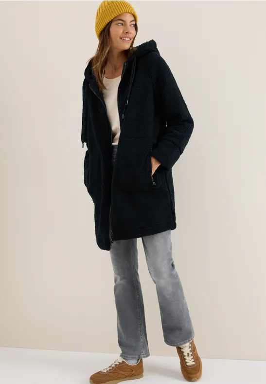 Teddy Mantel mit Kapuze