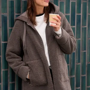 Teddy Mantel mit Kapuze