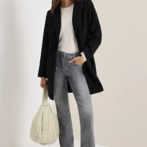 Woll-Optik Revers-Mantel