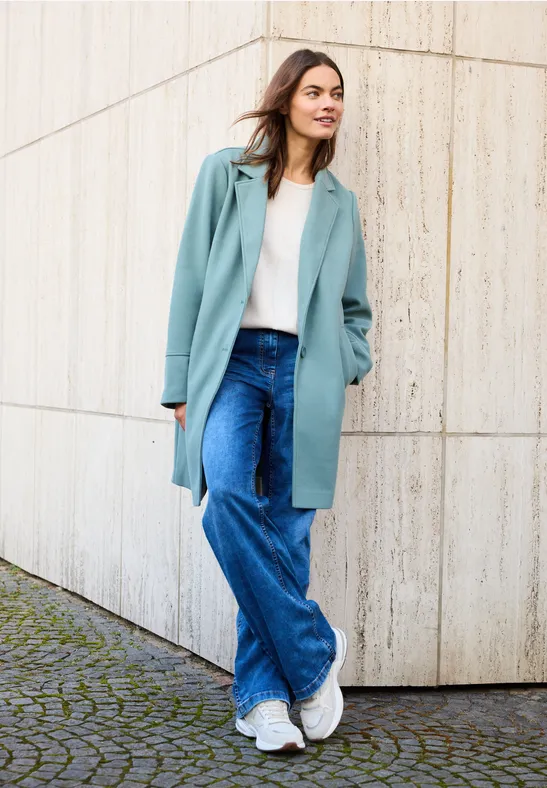 Woll-Optik Revers-Mantel