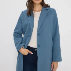 Woll-Optik Revers-Mantel