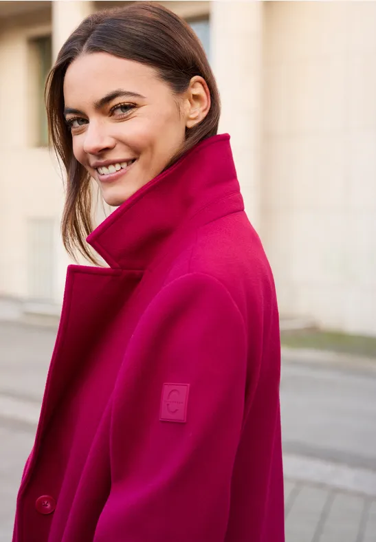 Woll-Optik Revers-Mantel