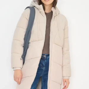 Puffer Mantel mit Cordmix