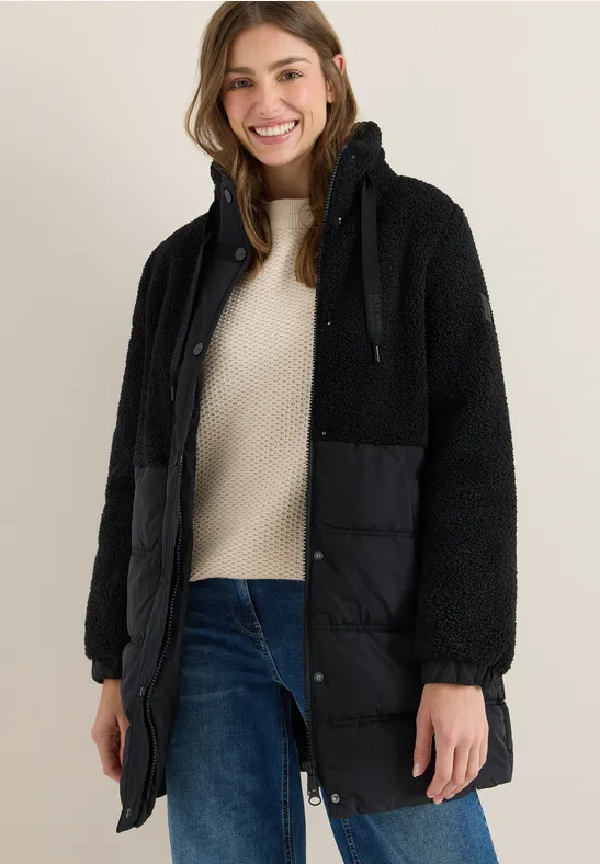 Teddy Mantel mit Strukturmix