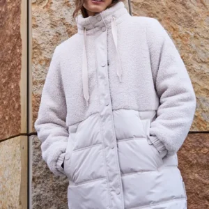 Teddy Mantel mit Strukturmix