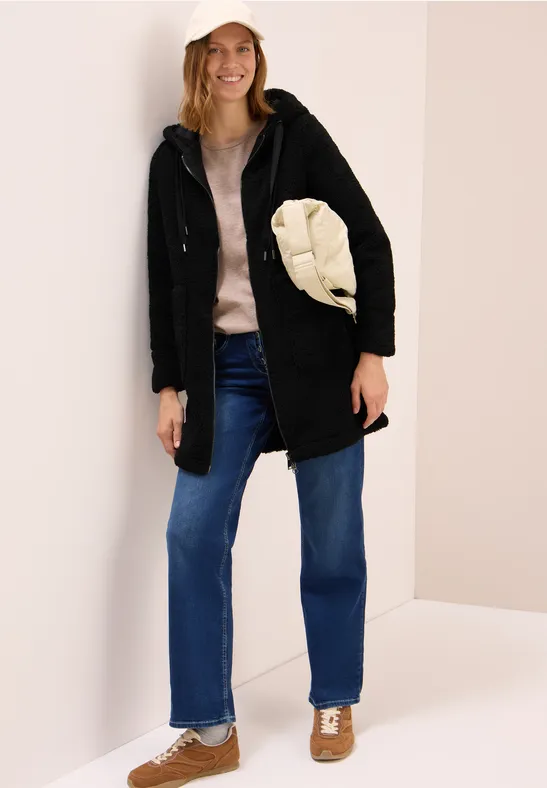 Teddy Mantel mit Kapuze