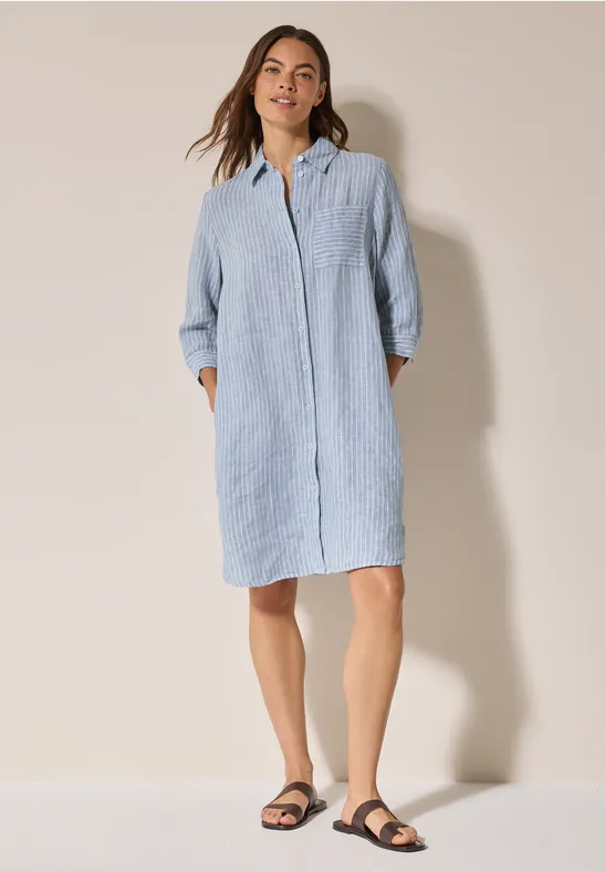 Gestreiftes Leinenkleid