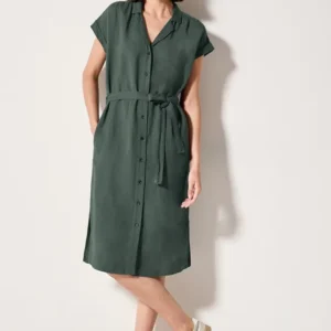 Leinenmix-Blusenkleid