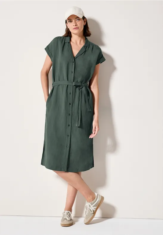 Leinenmix-Blusenkleid