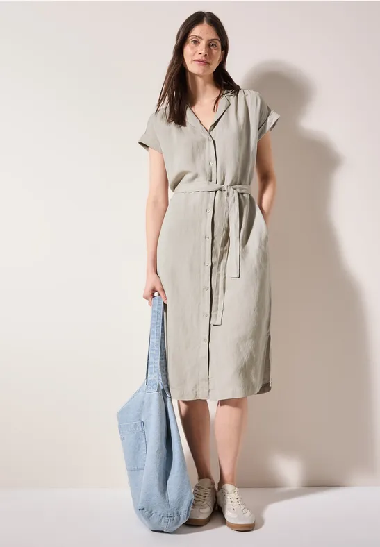 Leinenmix-Blusenkleid