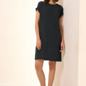 Musselin-Kleid in Unifarbe