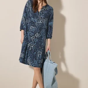 Gemustertes Volant-Kleid