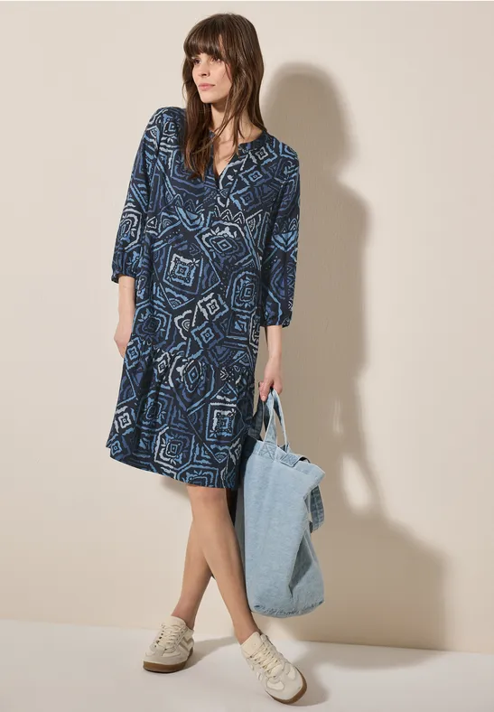 Gemustertes Volant-Kleid