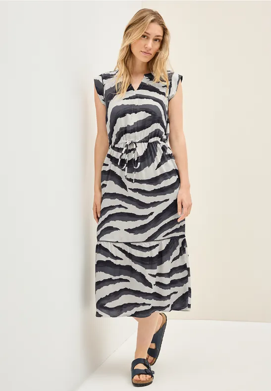 Gemustertes Volant-Kleid