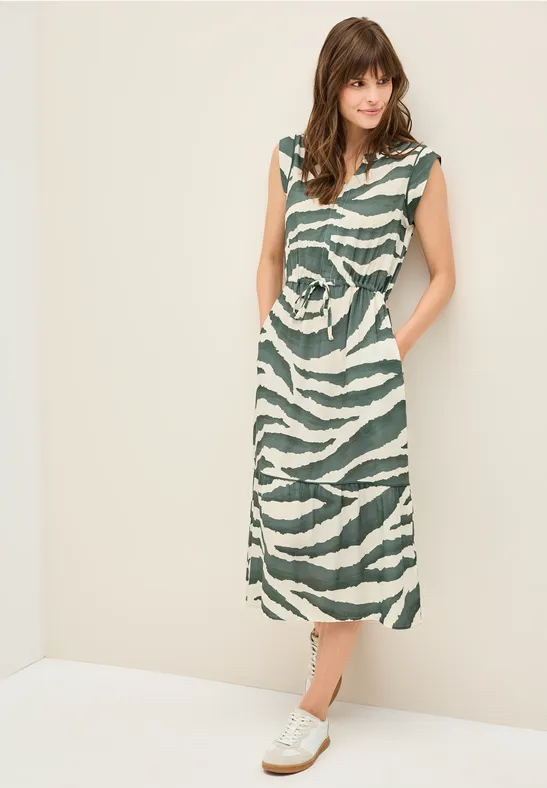 Gemustertes Volant-Kleid