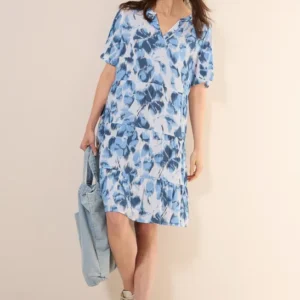 Gemustertes Crepe-Kleid