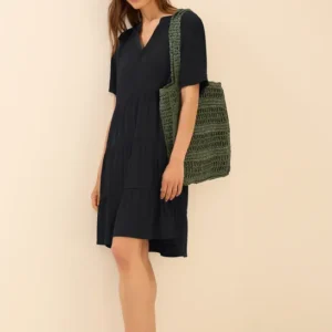 Strukturkleid mit Volants