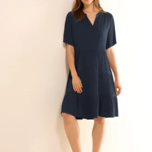 Strukturkleid mit Volants