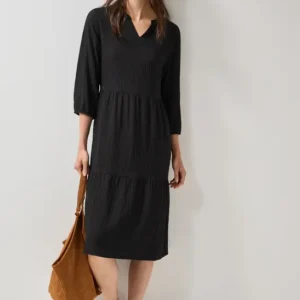 Seersucker-Kleid mit Volants