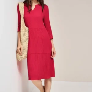 Seersucker-Kleid mit Volants