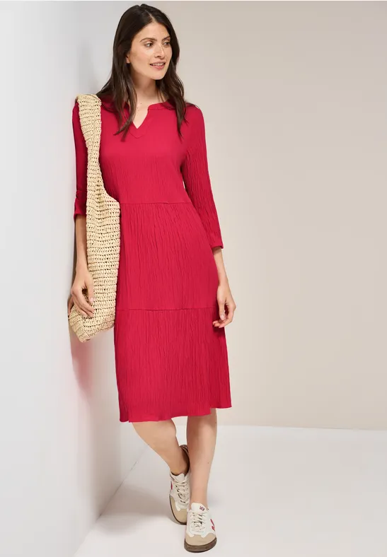 Seersucker-Kleid mit Volants