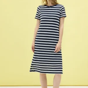 Gestreiftes Ajour-Kleid