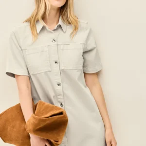 Colored Denim Blusenkleid