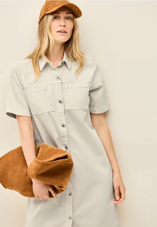 Colored Denim Blusenkleid