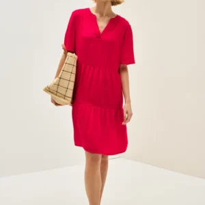 Knielanges Volant-Kleid