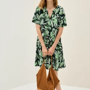 Gemustertes Volant-Kleid