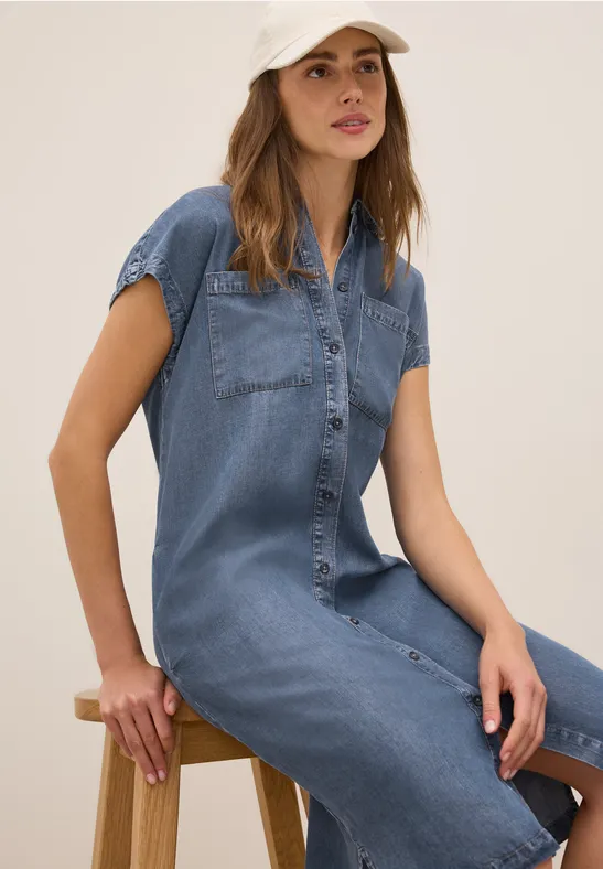 Denim Look Lyocell Kleid