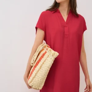 Strukturkleid in Unifarbe