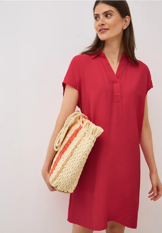 Strukturkleid in Unifarbe