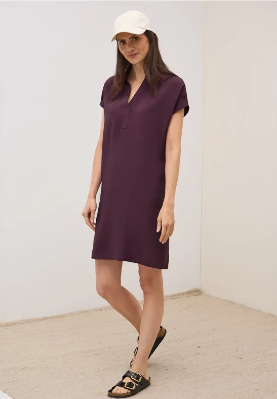 Strukturkleid in Unifarbe