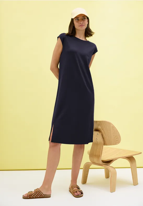 Jersey-Kleid in Unifarbe