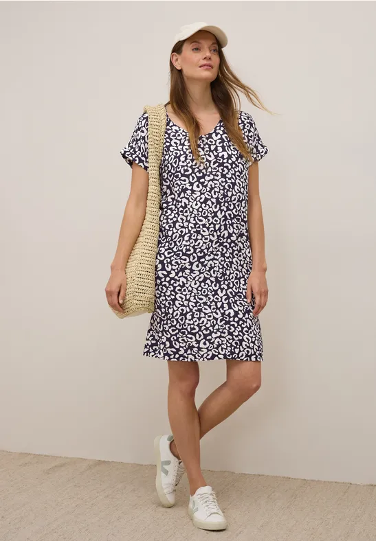 Crepe Leo Kleid aus Viskose