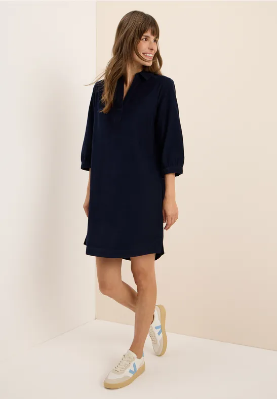 Cordkleid in Unifarbe