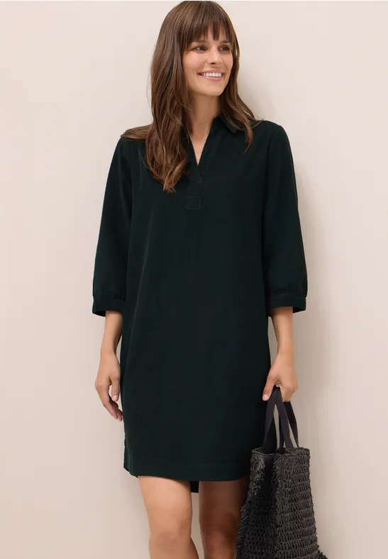 Cordkleid in Unifarbe