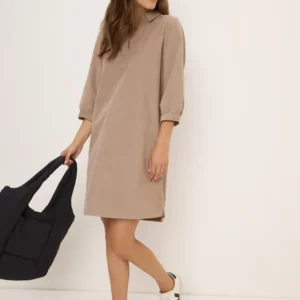 Cordkleid in Unifarbe