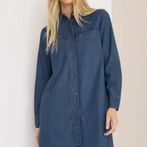 Denim-Look Kleid