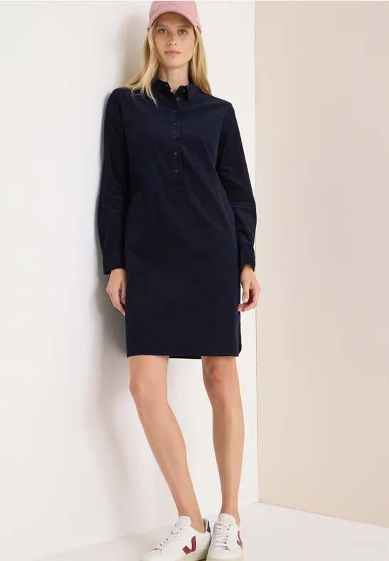Cordkleid in Unifarbe