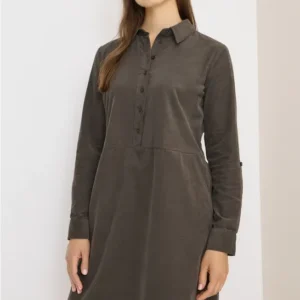 Cordkleid in Unifarbe