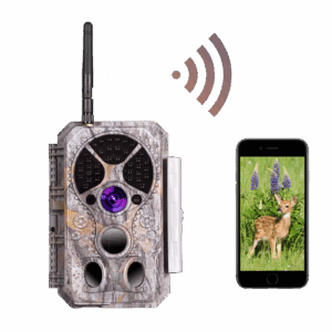 Wildkamera Wlan Fotofalle Jagdkamera Wildtierkamera 64MP 1296P 0,1s Schnelle Trigger Geschwindigkeit Nachtsicht Bewegungsmelder 120°PIR IP66 Wasserdichter | A350W